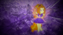 Size: 1366x768 | Tagged: safe, artist:robocheatsy, adagio dazzle, equestria girls, g4, my little pony equestria girls: rainbow rocks, clothes, dress, female, jewelry, lidded eyes, pendant, smiling, solo, text, wallpaper, winged humanization, wings