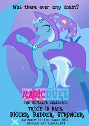 Size: 2480x3508 | Tagged: safe, artist:rjrgmc28, trixie, pony, unicorn, g4, magic duel, female, high res, mare, poster