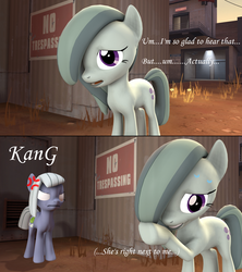 Size: 1920x2165 | Tagged: safe, artist:kmg0047, limestone pie, marble pie, earth pony, pony, g4, 3d, angry, cross-popping veins, empty eyes, sweat, this will end in pain and/or death