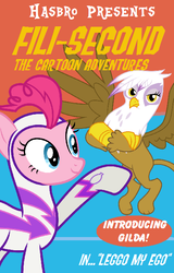 Size: 422x661 | Tagged: artist needed, source needed, safe, edit, fili-second, gilda, pinkie pie, griffon, series:fili-second the cartoon adventures, g4, parody, power ponies, superhero, veggietales