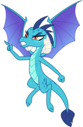 Size: 3001x4611 | Tagged: safe, artist:cloudy glow, princess ember, dragon, g4, gauntlet of fire, .ai available, dragoness, female, flying, high res, pointing, simple background, solo, transparent background, vector