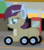 Size: 2572x2899 | Tagged: safe, artist:badumsquish, derpibooru exclusive, original species, truck pony, wheelpone, g4, butt, female, gas station, glasses, high res, lidded eyes, looking back, no tail, plot, semi truck, smiling, solo, truck, western star