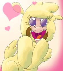 Size: 3216x3656 | Tagged: safe, artist:firefanatic, paprika (tfh), alpaca, them's fightin' herds, community related, cute, excited, female, fluffy, gradient background, heart, high res, smiling, solo