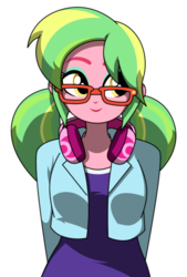 Size: 488x720 | Tagged: safe, artist:rosemile mulberry, lemon zest, equestria girls, g4, alternate hairstyle, clothes, female, glasses, lipstick, simple background, solo, white background