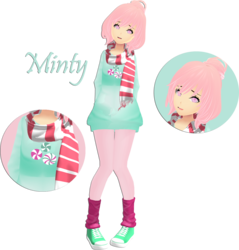 Size: 1024x1069 | Tagged: safe, artist:octosexbang, minty, human, g3, 3d, converse, female, g3betes, humanized, mintabetes, mmd, shoes, simple background, sneakers, solo, transparent background