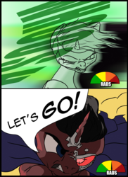 Size: 2400x3300 | Tagged: safe, artist:aaronmk, oc, oc only, oc:littlepip, oc:red eye, comic:it has to be this way, fallout equestria, comic, high res, metal gear, metal gear rising, radiation, raiden, senator armstrong