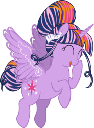 Size: 5937x8062 | Tagged: safe, artist:sugar-loop, twilight sparkle, alicorn, pony, g4, absurd resolution, alternate hairstyle, eyes closed, female, mare, open mouth, simple background, smiling, solo, transparent background, twilight sparkle (alicorn)