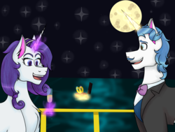 Size: 6528x4936 | Tagged: safe, artist:cornerverse, fancypants, rarity, g4, absurd resolution, female, male, marriage proposal, ring, ship:raripants, shipping, straight