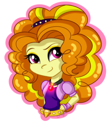 Size: 1300x1500 | Tagged: safe, artist:jack-pie, adagio dazzle, equestria girls, g4, my little pony equestria girls: rainbow rocks, clothes, female, hand on hip, jewelry, pendant, signature, simple background, smiling, solo, transparent background
