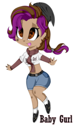 Size: 1024x1731 | Tagged: safe, artist:symphstudio, oc, oc only, oc:symphony diamond, human, belly button, brown eyes, clothes, female, hat, humanized, humanized oc, midriff, scarf, short shirt, simple background, solo, transparent background