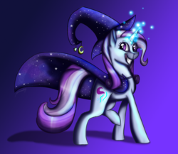 Size: 1080x936 | Tagged: safe, artist:shadowdragon79, starlight glimmer, trixie, pony, unicorn, g4, female, fusion, glowing horn, gradient background, horn, mare, solo, xk-class end-of-the-world scenario