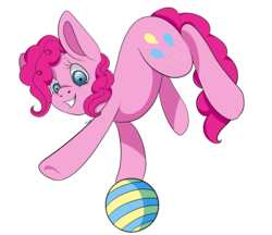 Size: 4885x4220 | Tagged: safe, artist:beashay, pinkie pie, earth pony, pony, g4, absurd resolution, ball, female, simple background, smiling, solo, transparent background