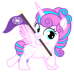 Size: 612x640 | Tagged: safe, artist:little903, princess flurry heart, alicorn, pony, g4, cute, female, flag, flurrybetes, mouth hold, older, simple background, solo, transparent background