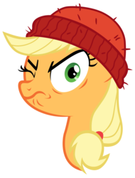 Size: 7000x9200 | Tagged: safe, artist:tardifice, applejack, earth pony, pony, g4, ppov, absurd resolution, applejack is best facemaker, beanie, bust, captain jackbeard, female, hat, portrait, simple background, solo, transparent background, vector