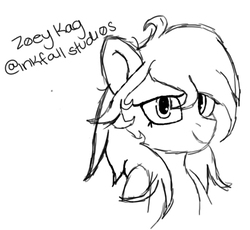 Size: 556x512 | Tagged: safe, artist:violetdesignstudios, oc, oc only, oc:sunny shine, pony, bust, female, mare, monochrome, portrait, solo