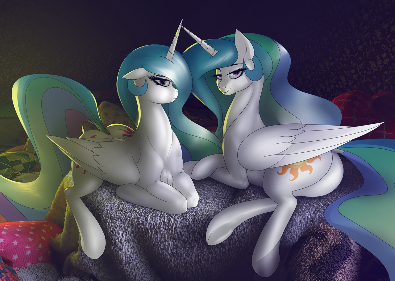 #1410447 - suggestive, artist:eqamrd, princess celestia, alicorn, pony, 3d,...