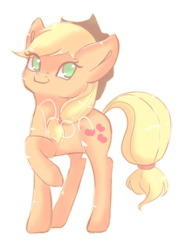 Size: 1024x1370 | Tagged: safe, artist:pone-pon, applejack, earth pony, pony, g4, cowboy hat, cute, female, green eyes, hat, jackabetes, looking at you, mare, simple background, smiling, solo, stetson, transparent background