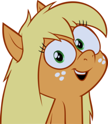Size: 5214x6000 | Tagged: safe, artist:fox1047, applejack, earth pony, pony, .mov, ask jappleack, g4, absurd resolution, beautiful, cute, female, hatless, jappleack, looking at you, missing accessory, simple background, solo, transparent background, vector