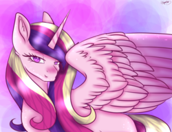 Size: 1021x783 | Tagged: safe, artist:flutterwishs143, artist:minelvi, princess cadance, alicorn, pony, g4, collaboration, female, solo