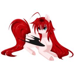 Size: 3000x2520 | Tagged: safe, artist:php146, bat pony, pony, eye clipping through hair, female, high res, high school dxd, ponified, prone, rias gremory, simple background, solo, transparent background