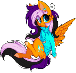 Size: 542x520 | Tagged: safe, artist:tay-niko-yanuciq, oc, oc only, oc:sunrise, pony, clothes, female, mare, simple background, solo, sweater, transparent background