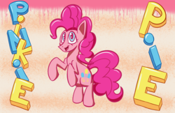 Size: 5100x3300 | Tagged: safe, artist:sirdeeviant, pinkie pie, g4, absurd resolution, female, poster, solo, text