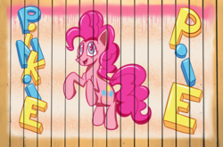 Size: 4511x2976 | Tagged: safe, artist:sirdeeviant, pinkie pie, g4, female, high res, poster, solo, text