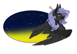 Size: 1024x724 | Tagged: safe, artist:oneiria-fylakas, oc, oc only, oc:cloudy night, pegasus, pony, female, mare, solo, space, sun