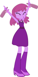 Size: 630x1267 | Tagged: safe, berry punch, berryshine, equestria girls, g4, boots, bottle, bracelet, eyes closed, fall formal outfits, female, high heel boots, jewelry, solo