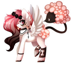 Size: 2000x1700 | Tagged: safe, artist:starshame, oc, oc only, pegasus, plant pony, pony, closed species, commission, female, freckles, looking at you, mare, simple background, solo, transparent background