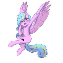 Size: 1600x1600 | Tagged: safe, artist:myralilth, oc, oc only, pony, armpits, art trade, female, mare, open mouth, simple background, solo, transparent background, underhoof