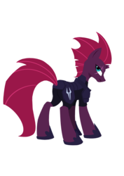 Size: 1200x1696 | Tagged: safe, artist:l8lhh8086, tempest shadow, pony, g4, my little pony: the movie, armor, broken horn, butt, dock, female, horn, looking at you, mare, plot, rear view, simple background, solo, transparent background
