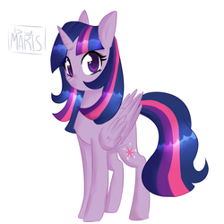 Size: 1024x1024 | Tagged: safe, artist:marisdoodles, twilight sparkle, alicorn, pony, g4, female, mare, simple background, solo, twilight sparkle (alicorn), white background