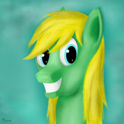 Size: 2000x2000 | Tagged: safe, artist:animerge, oc, oc only, pony, bust, grin, high res, male, portrait, smiling, solo, stallion