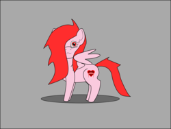 Size: 1024x768 | Tagged: safe, artist:planetkiller, oc, oc only, oc:atrial flutter, pegasus, pony, bags under eyes, cute, female, looking at you, ponified, red hair, simple background, solo