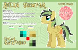 Size: 700x450 | Tagged: safe, artist:agletka, oc, oc only, oc:ailan, pegasus, pony, reference sheet, solo