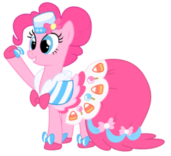 Size: 3327x3017 | Tagged: safe, artist:wolfie-blitz, pinkie pie, earth pony, pony, g4, my little pony: friendship is magic, the best night ever, clothes, dress, female, gala dress, high res, simple background, smiling, solo, transparent background, vector