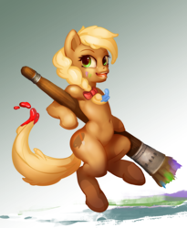 Size: 2063x2520 | Tagged: safe, artist:jorachan, oc, oc only, oc:brush stroke, earth pony, pony, armpits, belly button, high res, paintbrush, solo