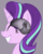 Size: 483x611 | Tagged: safe, artist:duop-qoub, starlight glimmer, pony, unicorn, g4, crying inside, depressed, depression, eyes closed, female, gray background, grin, mare, sad, sadlight glimmer, simple background, smiling, solo, stepford smiler