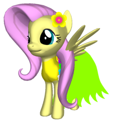 Size: 675x734 | Tagged: safe, artist:iheartdreamworks, fluttershy, g4, 3d, clothes, dreamworks, grass skirt, hula, hulashy, skirt