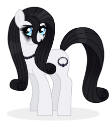 Size: 746x836 | Tagged: safe, artist:unoriginai, oc, oc only, oc:precious pearl, earth pony, pony, cute, female, jewelry, mare, necklace, offspring, parent:filthy rich, parent:rarity, parents:raririch, pearl necklace, simple background, solo, transparent background