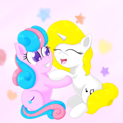 Size: 3000x3000 | Tagged: safe, artist:luciusheart, oc, oc only, oc:nova starburst, oc:songheart, cute, duo, high res, hug