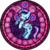 Size: 2100x2100 | Tagged: safe, artist:akili-amethyst, princess luna, oc, oc:brightstar sentry, alicorn, pony, g4, alicorn oc, disney, dive to the heart, eyes closed, female, high res, kingdom hearts, mare, rearing, solo focus, stained glass