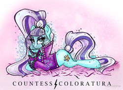Size: 1000x734 | Tagged: safe, artist:sophie scruggs, coloratura, earth pony, pony, g4, clothes, countess coloratura, female, mare, prone, solo, veil