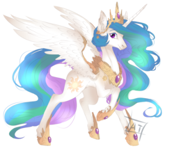 Size: 4500x3900 | Tagged: safe, artist:alicetam, princess celestia, alicorn, pony, g4, absurd resolution, crown, female, jewelry, mare, raised hoof, regalia, simple background, smiling, solo, transparent background