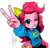 Size: 1024x990 | Tagged: safe, artist:blazingstred, pinkie pie, equestria girls, g4, balloon, clothes, cute, diapinkes, female, one eye closed, peace sign, simple background, skirt, smiling, solo, sweater, white background, wink, wondercolts, wondercolts uniform