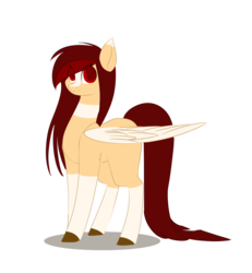Size: 1024x1110 | Tagged: dead source, safe, artist:php146, oc, oc only, oc:yeri, pegasus, pony, colored pupils, colored wings, eye clipping through hair, female, mare, simple background, solo, transparent background