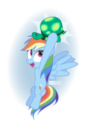 Size: 750x1080 | Tagged: safe, artist:dm29, rainbow dash, tank, g4, duo, holding, hoof hold, looking up, patreon, patreon logo, simple background, spread wings, transparent background, wings
