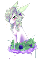 Size: 1759x2409 | Tagged: safe, artist:nightstarss, oc, oc only, earth pony, pony, chest fluff, female, flower, mare, solo