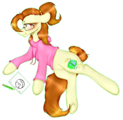 Size: 1024x1002 | Tagged: safe, artist:alliedrawsart, oc, oc only, oc:historic shine, earth pony, pony, blushing, clothes, female, glasses, hoodie, mare, simple background, solo, transparent background